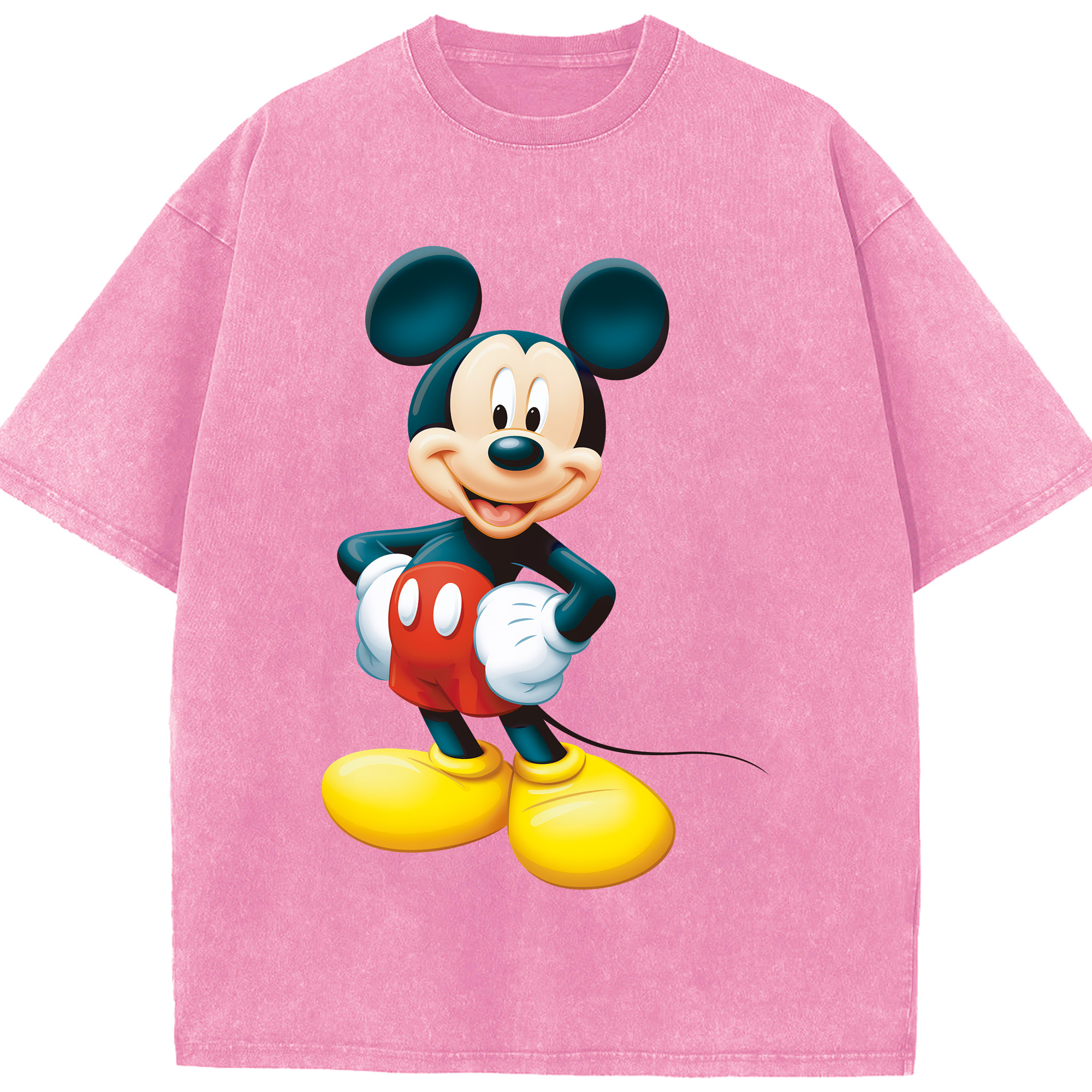 （画像用） ミッキーマウス Mickey Mouse 綿100% ヴィンテージ風 半袖Tシャツ（フロントプリント）